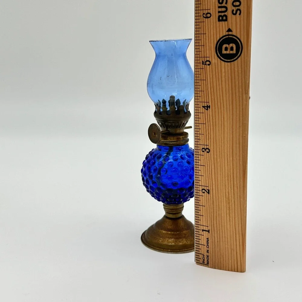 Vintage Miniature Kerosene Oil Lamps Pair 5.5